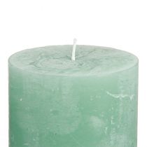 Artikel Durchgefärbte Stumpenkerzen Jadegrün 70×80mm 4er Set für Wohnraum und Dekoration
