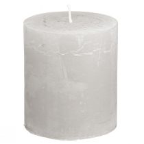 Artikel Durchgefärbte Kerzen Hellgrau Stumpenkerzen 70×80mm 4 St