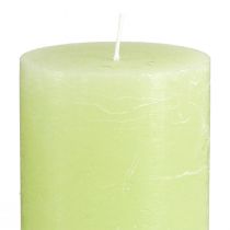 Artikel 4er Set Stumpenkerzen in Limettengrün 70x120mm für vielseitige Wohn- und Tischdekoration