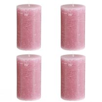 Artikel Altrosa Stumpenkerzen aus Wachs 70×120mm, durchgefärbt, 4er Set für Wohn- und Festdekoration