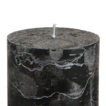Artikel Durchgefärbte schwarze Wachsstumpenkerzen 70×80mm im 4er-Set für Wohn- und Festdekoration