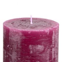 Artikel Durchgefärbte Stumpenkerzen aus Wachs Berry Lila 70×80mm 4er Set
