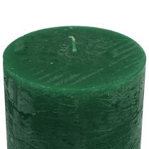 Artikel Durchgefärbte Kerzen Dunkelgrün 50x100mm 4 St