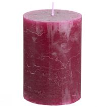Artikel Durchgefärbte Kerzen in Berry Stumpen 70x100mm 4 St