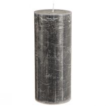 Artikel Durchgefärbte Stumpen Kerzen in Anthrazit 85x200mm 2 St
