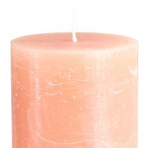 Artikel 2er Set Stumpenkerzen aus Wachs 85x200mm Peach für Wohnraumdekoration