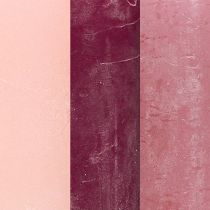 Artikel Durchgefärbte Stumpenkerzen 3 Farben Berry 60×100mm 12 St