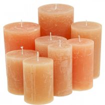 Artikel Durchgefärbte Kerzen Orange Peach Verschiedene Größen