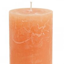 Artikel Durchgefärbte Kerzen Orange Peach Stumpenkerzen 60×100mm 4St