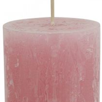 Artikel Durchgefärbte Kerzen Rosa Rustic Selbstlöschend 60×110mm 4 St