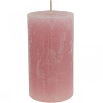 Artikel Durchgefärbte Kerzen Rosa Rustic Selbstlöschend 60×110mm 4 St