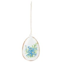 Artikel Metall-Ostereier 8cm Weiß mit Frühlingsblumenmotiv für Dekozwecke 8 Stück