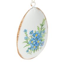 Artikel Metall-Ostereier 8cm Weiß mit Frühlingsblumenmotiv für Dekozwecke 8 Stück