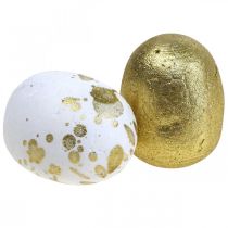 Styroporeier Styropor Ostereier Weiß Gold Deko 3cm 32St