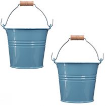 Artikel Blaue Metalleimer mit Holzgriff 16 cm 2 Stück