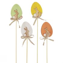Artikel Blumenstecker Osterdeko Holz Ei mit Hase Bunt 5×7cm 12 St