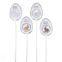 Blumenstecker Metall Deko Ostereier am Stab 5×7cm 8St