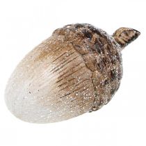 Deko Eichel beschneit Keramikdeko Herbst 14×7,5×7,5cm 3St
