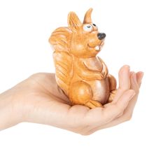 Artikel Eichhörnchen Figur sitzend aus Keramik 10 cm Braun für Herbstdekoration