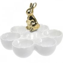 Eierbecher Ostern Eierplatte Eierteller Keramik mit Hase Ø15cm