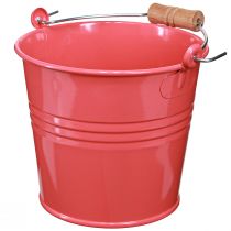 Artikel Eimer aus Metall als Blumentopf Rosa mit Henkel 20x17,5x16cm 2 Stück