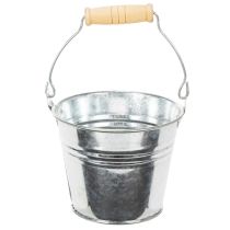 Artikel Eimer Zink Ø10cm H8cm Silber mit Holzgriff 10 Stück
