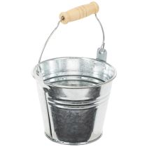 Artikel Eimer Zink Ø10cm H8cm Silber mit Holzgriff 10 Stück