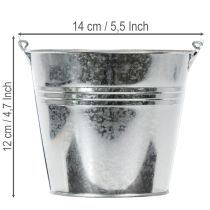 Artikel Eimer aus Zink Ø14cm H12cm Set mit 6 Stück glänzend