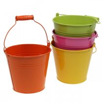 Artikel Eimer Pflanzkübel Metall Dekoeimer Bunte Farben Ø14cm H12cm 6 St