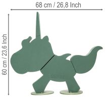 Artikel Steckschaum Einhorn 68x60 cm Grün mit Holzunterlage für floristische Dekoration