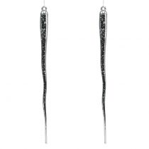 Deko Eiszapfen zum Hängen transparent, Silber 26cm 2St