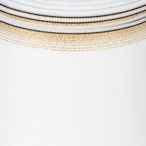 Artikel Kranzband Taftbindung Moiré 125mm Weiß mit Goldrand für Dekorationen