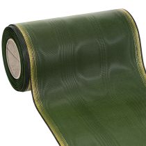 Artikel Elegantes Kranzband Moiré 175mm, Dunkelgrün mit Perlkante und Taftbindung für feierliche Anlässe