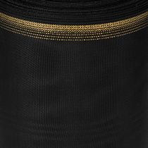Artikel Kranzband Taftbindung Moiré 175mm Schwarz mit Goldkante 25m Trauerdekoration