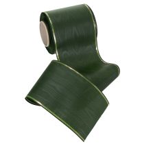 Artikel Kranzband Moiré Dunkelgrün mit Goldrand 10cm x 25m aus Celluloseacetat