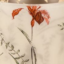 Artikel Windlicht Glas mit floralem Motiv Beige 12,5cm 2er-Set