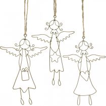 Engel Anhänger Weihnachtsengel Drahtfiguren Gold 15cm 6St