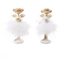 Artikel Engel Deko Weihnachtsfiguren in Weiß Gold H10,5cm 2St