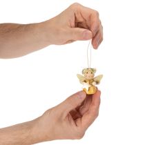 Artikel Deko-Anhänger Engel aus Holz mit Stern zum Aufhängen 5 cm, 9er-Set, bunt