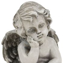 Deko Engel in Grau sitzend 13,5cm 2St