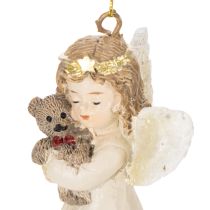 Artikel Deko-Engel Baumschmuck aus Polyresin, 10 cm, Beige/Weiß/Rot, 3er-Set