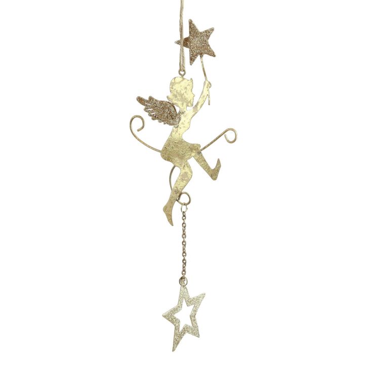 Engel Anhänger Stern Weihnachtsdeko zum Hängen H28cm 3St