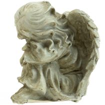 Artikel Engelfigur aus Polyresin cremefarben 6 × 5,5 × 8 cm