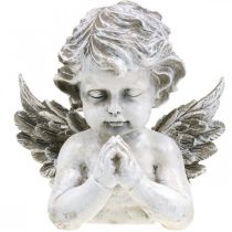 Betender Engel, Trauerfloristik, Büste Engelsfigur, Grabdeko H19cm B19,5cm