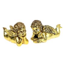 Engel mit Buch liegend Gold 11-13cm 4St