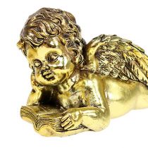 Engel mit Buch liegend Gold 11-13cm 4St