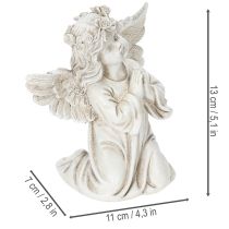 Artikel Engelfiguren betend sitzend aus Polyresin 13cm grau 2er Set