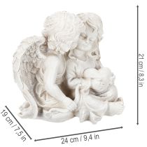 Artikel Engel-Dekoration Kinderengel-Paar mit Herz 24 cm creme-grau