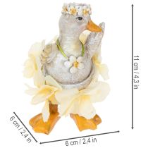 Artikel Deko Ente Figur im Blumenkleid Frühling Detailreiche Sommerdeko Accessoire 11cm 2St