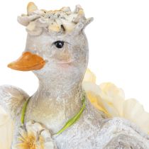Artikel Dekofiguren Enten im Blumenkleid aus Kunstharz 11 cm Set 2 Stück Frühling Sommer